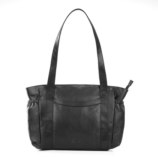 Premium Super Soft Black Leather Shoulder Bag - 308