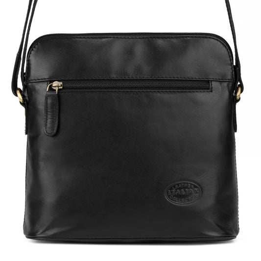 Premium Super Soft Black Leather Shoulder Bag - 328