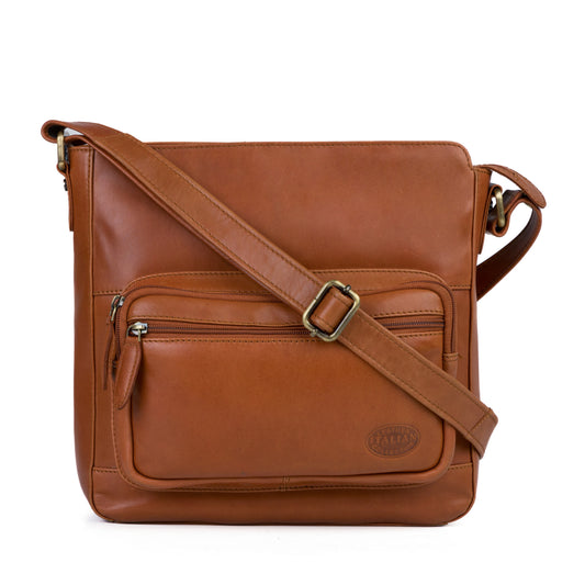 Premium Super Soft Cognac Leather Shoulder Bag - 326