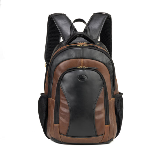 Premium Crystal Brown Leather Backpack - 342