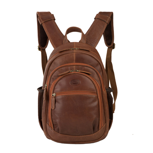 Premium Crystal Brown Leather Backpack - 320